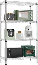 4 Tier Shelf Metal Storage Shelves Wire Rack Garage Kitchen Shelving Unit Silver