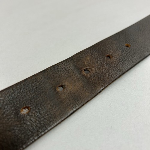 Gap England Brown Distressed Leather Jeans Vintage Belt Size 34 41" Long Length - Picture 7 of 14