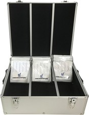 USED Silver Aluminum CD/DVD Hanging Storage Box Holds Up to 600 Discs 2204