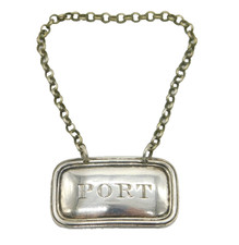 William IV Sterling Silver Port Decanter Label Antique 1833 Birmingham G. Unite