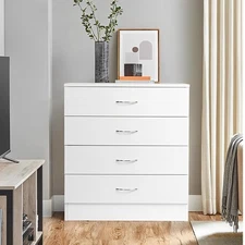 LEADZM 4-Drawer Dresser Elegant White Suitable for bedroom