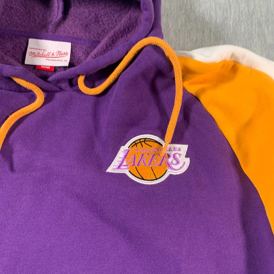 Sudadera con Capucha Los Angeles Lakers Adulto Grande Púrpura Mitchell Ness Madera Dura NBA Foto 4 de 4