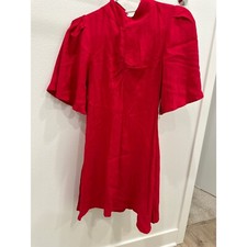 NWT Free People Red Mock Neck Dress 0 $128