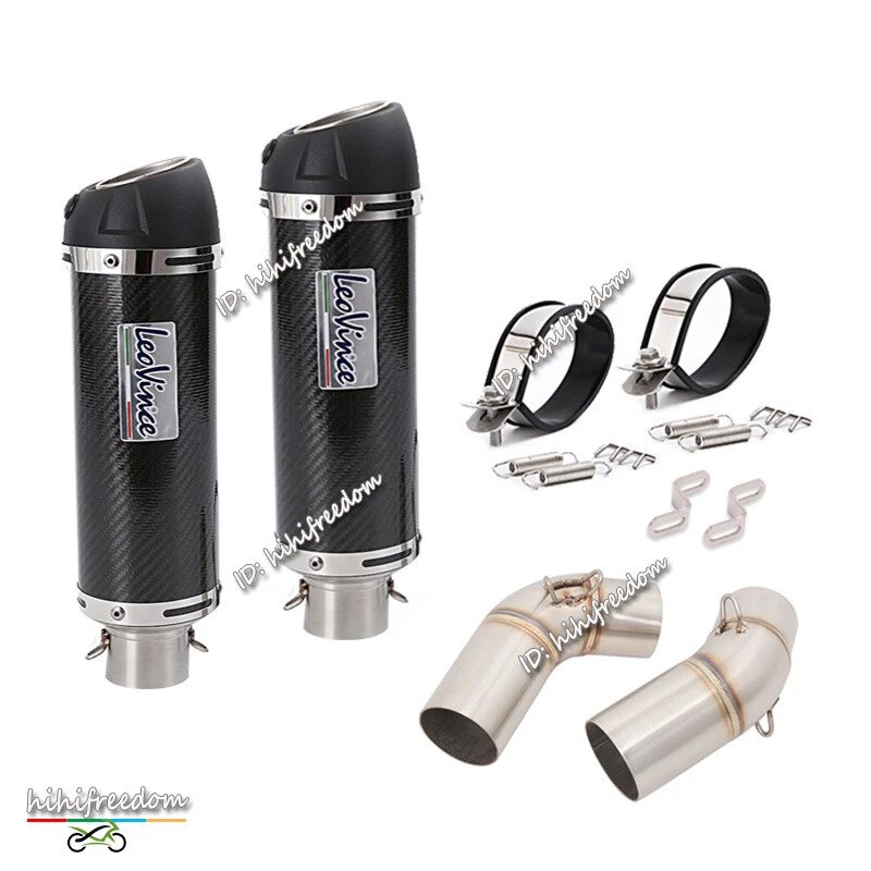 For Ducati Monster 696 796 695 1100 Exhaust Carbon Tips Muffler Middle Link Pipe - Image 4 of 4