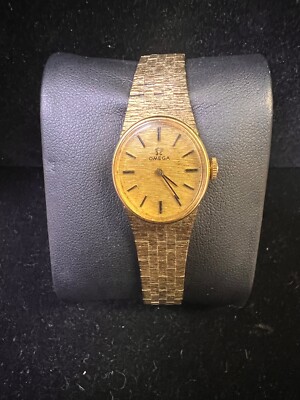 Vintage Omega Ladies Dress Watch | Gold-Tone Textured Dial & Bracelet |  Elegant | eBay