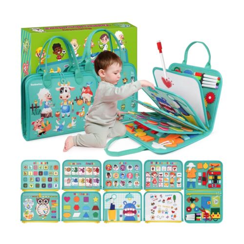 Busy Board Montessori Toys for 1 2 3 4 5 6 Years Old Toddlers Boy Girl Gift, ...