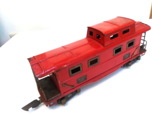 American Flyer Prewar O-Gauge No. 411 Tinplate Lighted Caboose Tested & Working