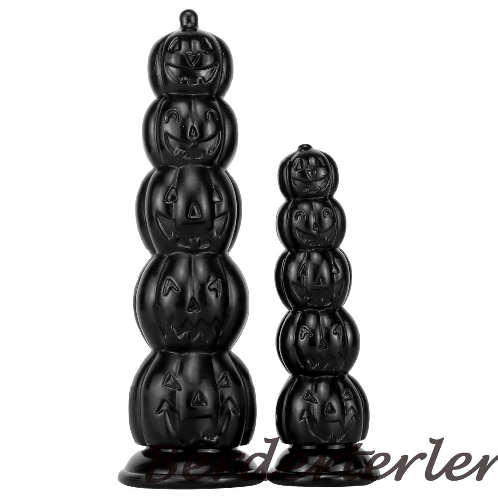 New Monster Anal Plug Huge Black Dildo Pumpkin/Skull Butt Plug Anal Dilator  Toy | eBay