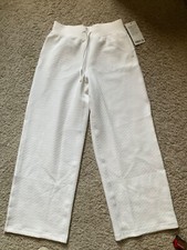 LULULEMON Textured High-Rise Wide-Leg Track Pant Regular Size 10 White