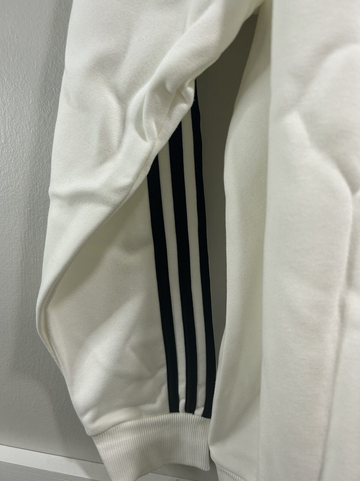 adidas Essentials Fleece 3-Stripes Hoodie Pullover White/Black Mens 2XL  GU2522) | eBay
