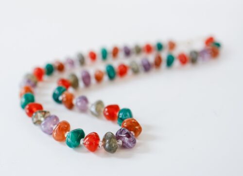 Vintage Women Nugget Bead Necklace 24" Boho Retro Art Teacher Grandmacore - Picture 12 of 13