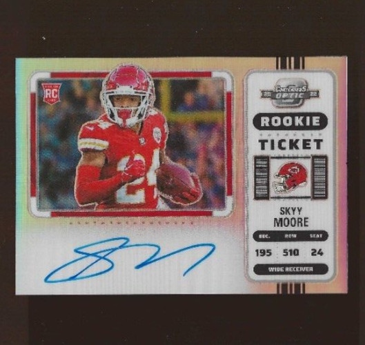 2022 CONTENDERS OPTIC ROOKIE ON-CARD AUTO #134 SKYY MOORE VARIATION RC CHIEFS