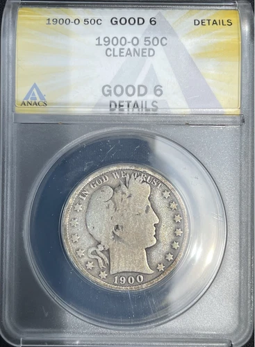 1900 O G6 Details ANACS Barber Half Dollar