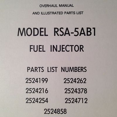 Bendix RSA-5AB1 Fuel Injector Overhaul & Parts Manual | eBay