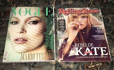 KATE MOSS VOGUE AND ROLLING STONE SPAIN MAGAZINES NEW MINT SPECIAL MARIO TESTINO
