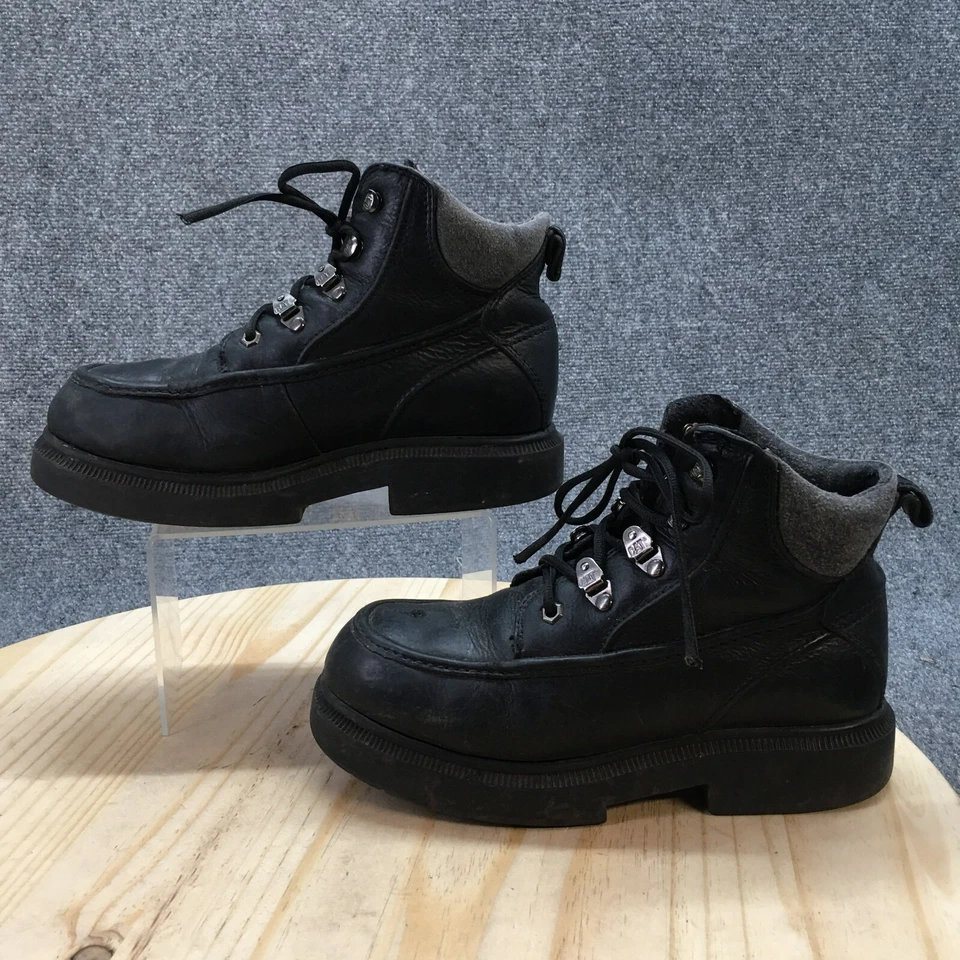 Botas de trabajo de seguridad CAT para hombre 9,5 W cuero negro punta redonda con cordones tobillo Foto 2 de 4