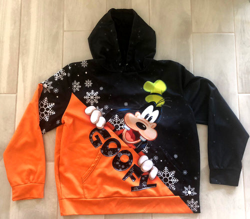 RARE HTF DISNEY GOOFY CHRISTMAS WINTER 3D XL MENS PULLOVER LONG SLEEVE HOODIE