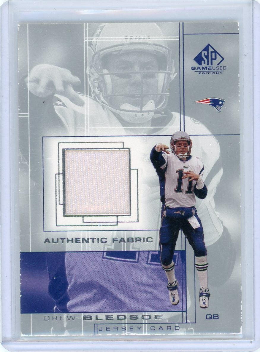 2001 SP GAME USED #DB DREW BLEDSOE JERSEY (NEW ENGLAND PATRIOTS) 042025