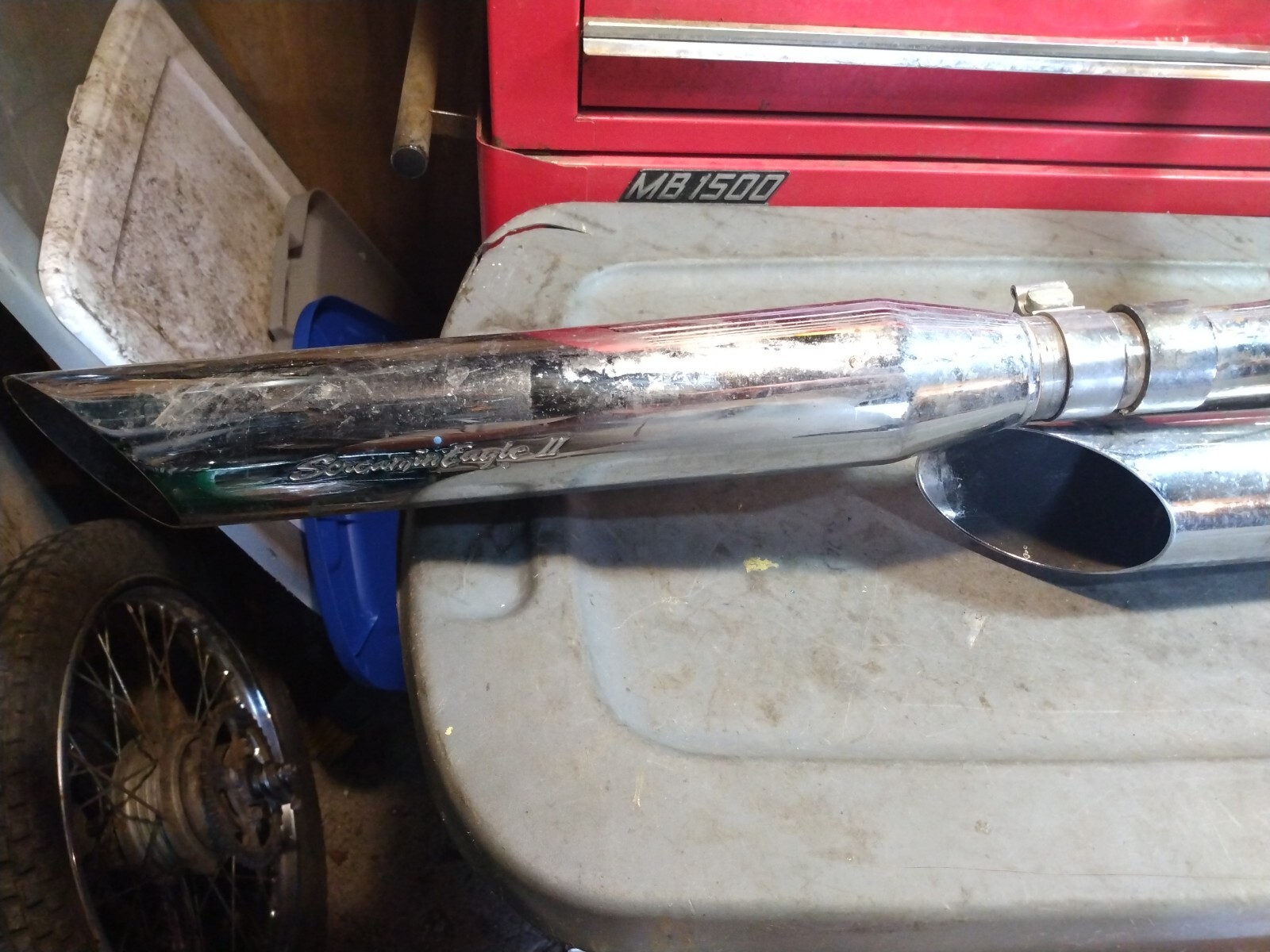 20002004 OEM Harley Screamin Eagle Dual Chrome Exhaust Pipes 8025899A