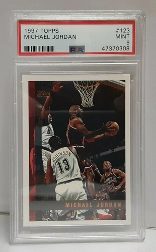 Michael Jordan 1997 Topps Basketball Card # 123 Graded PSA 9 MINT