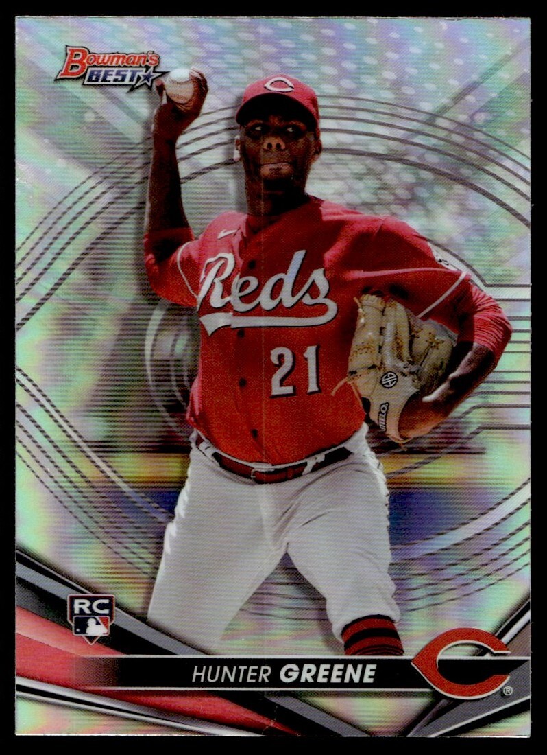 2022 Bowman's Best Refractor Hunter Greene Rookie G65 Cincinnati Reds #54