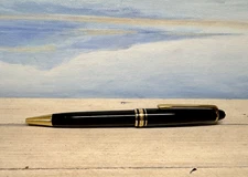 Vintage MONTBLANC Meisterstuck Black with Gold Trim 164 Ballpoint Pen