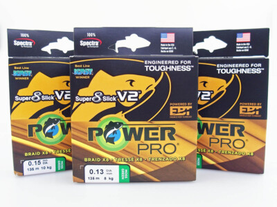 PowerPro Super 8 Slick V2 Moss Green 135m Geflochtene Schnüre Made in USA 
