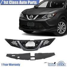 Front Upper Black Chrome Grille For 2017-2018 Nissan Rogue Sport S SV SL