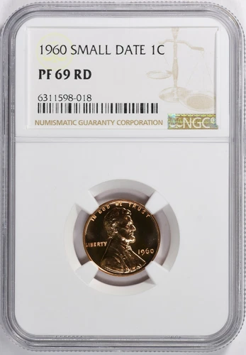 1960 Small Date Lincoln Memorial Cent NGC Proof 69 RD Philadelphia Mint