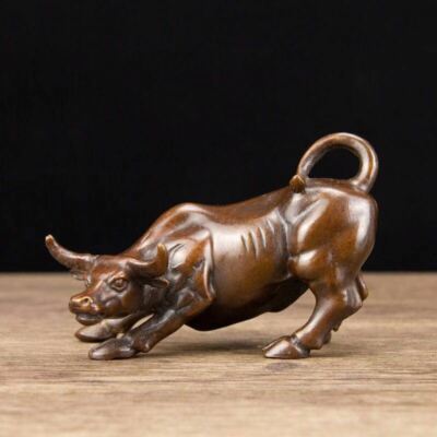 Copper Bull Wall Street Bull Statue Study Office Ornament Nave Decoration Craft