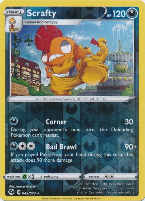 Reverse Holo Scraggy 41/73 Common Champion's Path Pokemon TCG