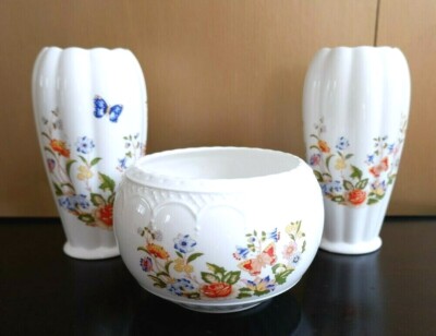 Aynsley 'Cottage Garden' Vasen - hübsches 3er Set - Vintage
