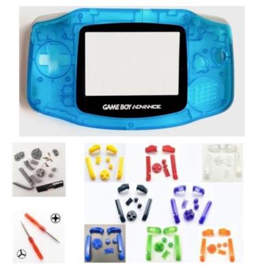 GBA Nintendo Game Boy Advance CLEAR BLUE Replacement Housing SHELL BUTTONS!