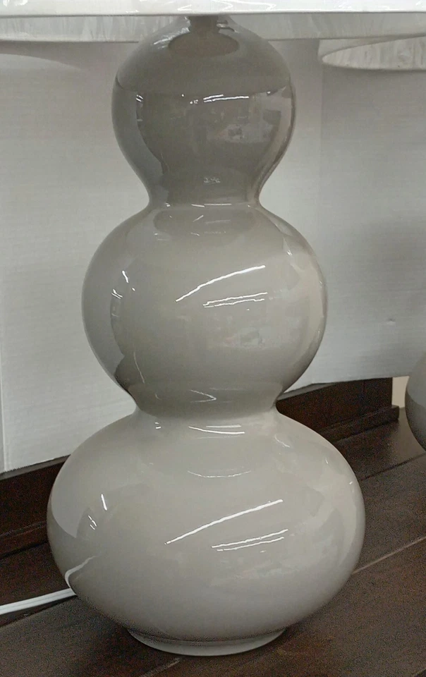 RARA LÁMPARA DE CALABAZA TRIPLE GRIS DE ROBERT ABBEY (INDIVIDUAL) - SIN PANTALLA - TOTALMENTE NUEVA Foto 3 de 3