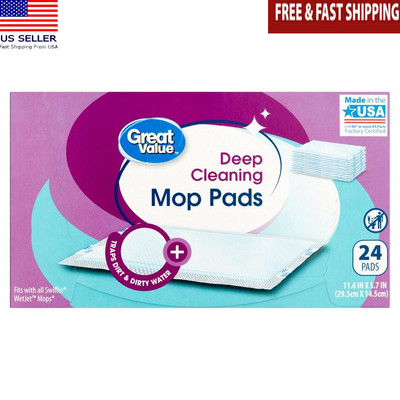 24 Count Deep Cleaning Mop Pads Cleaning Tools Pads Trap Dirt and Dirty Water