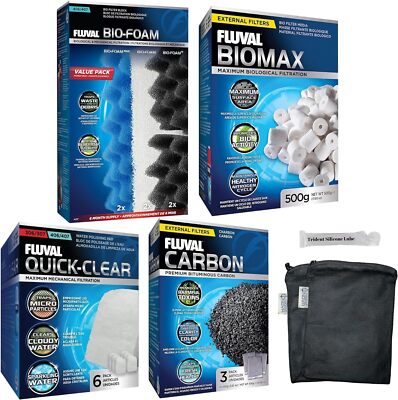 Fluval 406/407 Canister Filter Maintenance & Replacement Filter Media Kit, in...