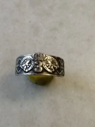 Antique Military Officer Silver - 800,Ring 1886-1936, US -10,50