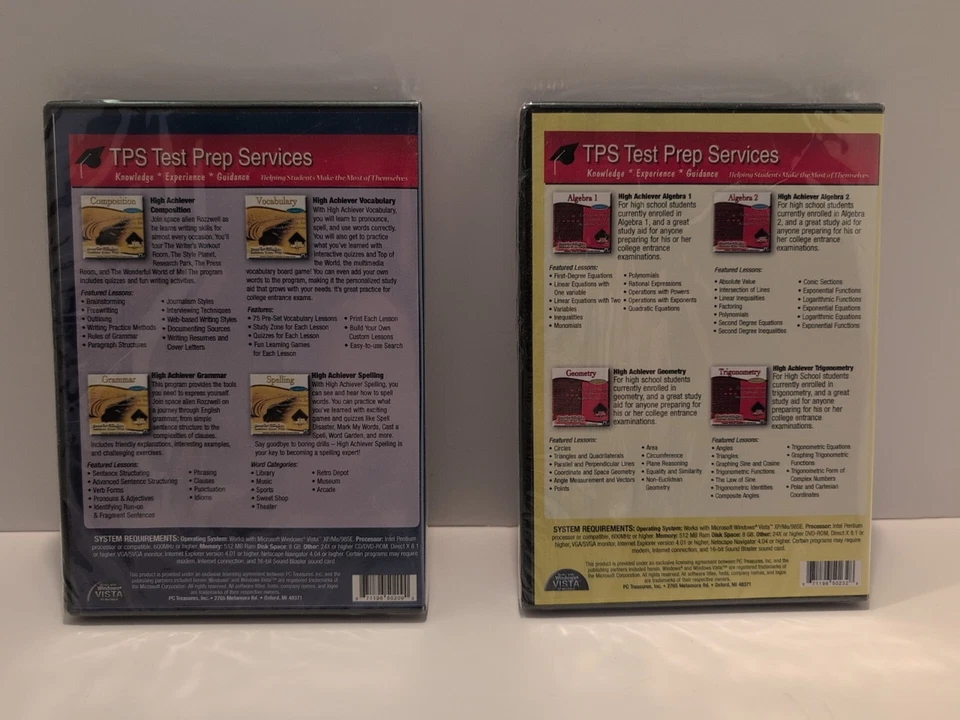 TPS Test Prep Services (Algebra 1, 2) (Geometry) (Trigonometry) Sealed / CD-ROM - Image 2 of 2