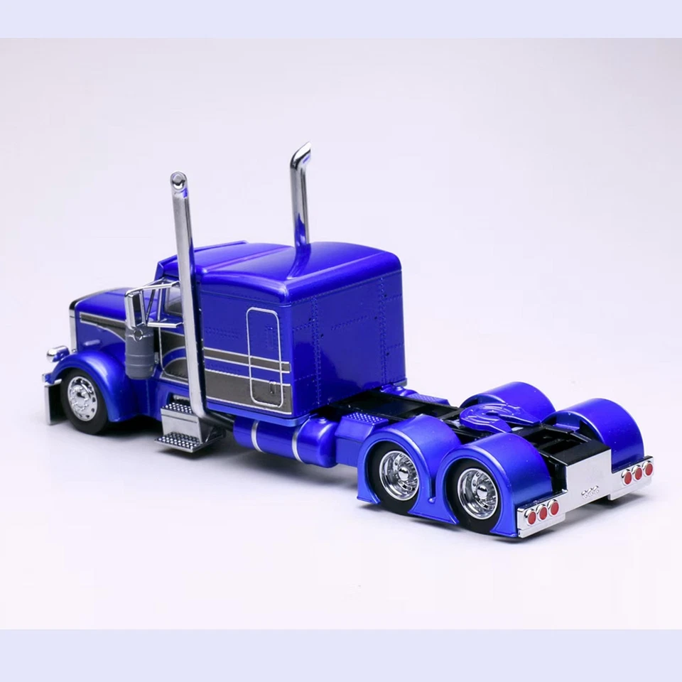 1:64 Peterbilt 379 Low Profile Die-Cast Model Truck - Alloy Replica-Blue - Image 2 of 4