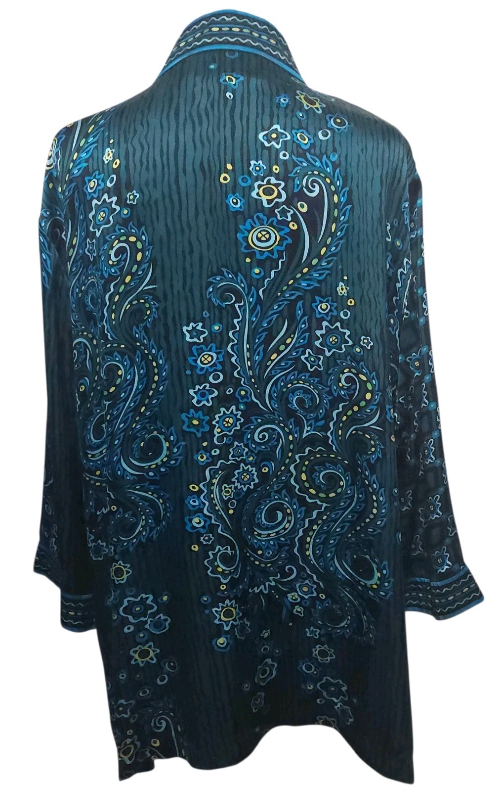 Vintage Bob Mackie Wearable Art Silk Kimono Top B… - image 5