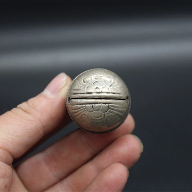 Colecciona campanas cabeza de león campanas de cobre blanco mascotas perros campanas artesanías Foto 3 de 4