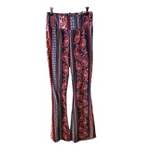 No Boundaries Women's S Paisley Floral Flare Pants Pull On EUC y2k