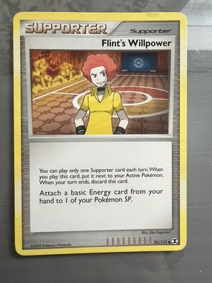 pokemon supporter Flint's Willpower 2009 91/111 Rising Rivals 