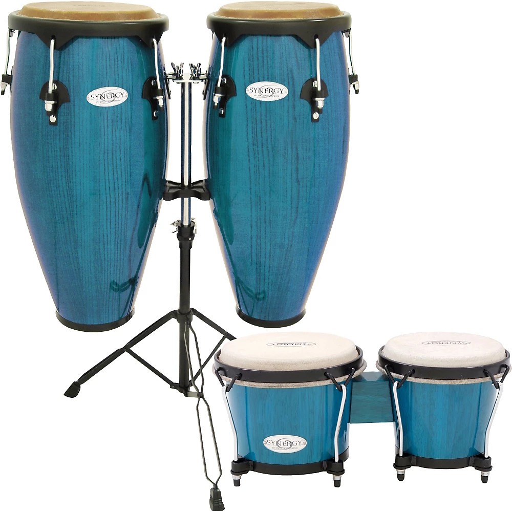 TOCA Synergy Bongos(ボンゴ) Blue(青) 中古 Toca Synergy Conga Set With Stand and Bongos Blue for sale