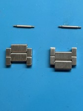 4 link cinturino orologio + 2 spille solo anni 70 Kreisler Bulova Accutron Spaceview