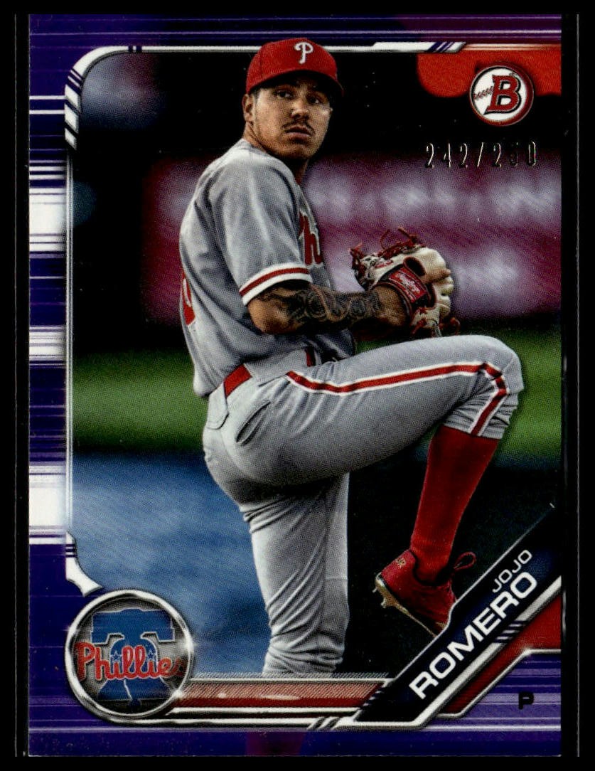 2019 Bowman #BCP-37 JoJo Romero Chrome Prospects Purple Refractor #/250
