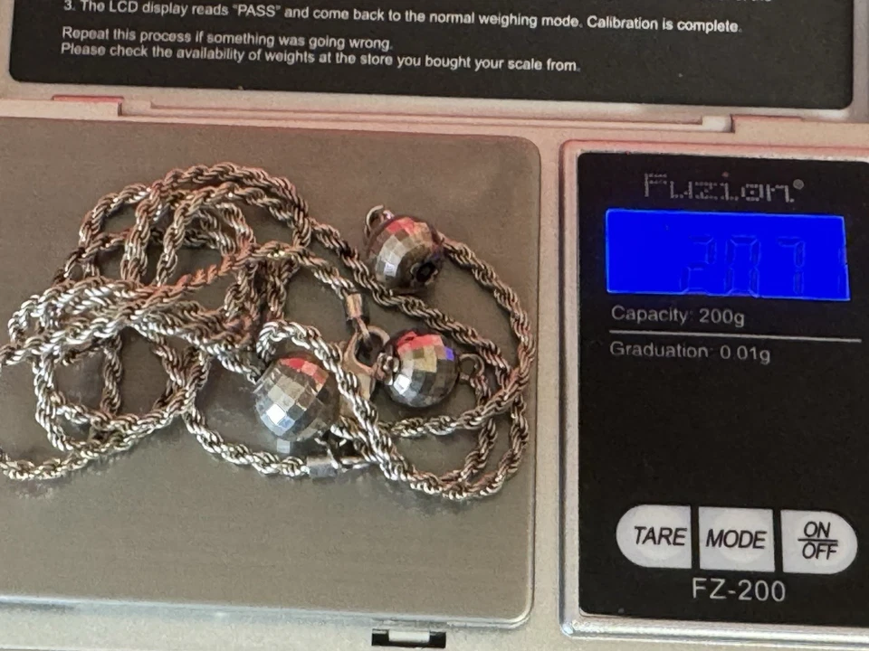 Collar Lariat 28" Plata Esterlina Cuerda y Disco Bola Milor 925 Italia 20.7 g Foto 3 de 3