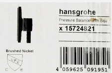 hansgrohe 15724821 Ecostat Square Pressure Balanced Valve Trim Brushed Nickel