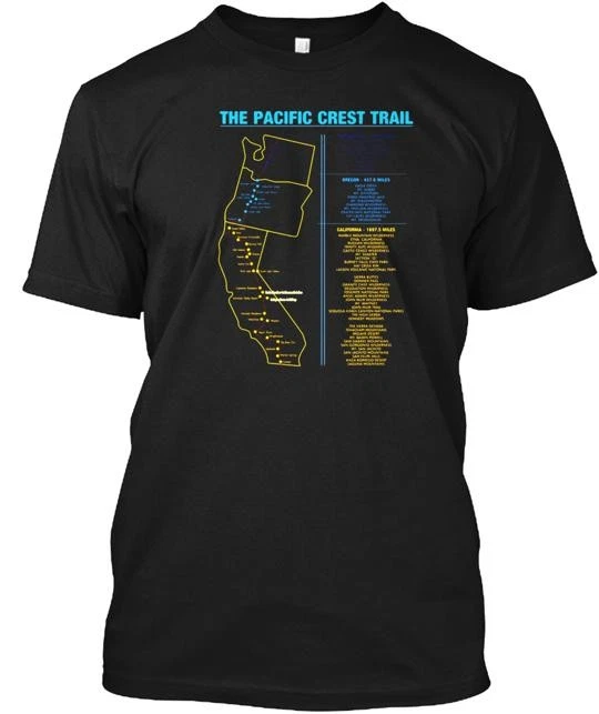 Pacific Crest Trail Thru Hiking Gift For Men And Women T-Shirt Made in USA S-5XL