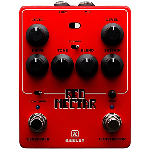 Keeley Electronics Red Nectar Overdrive and Compressor Dual Effects Pedal Red